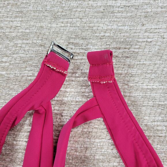 VTG Lands End One Piece Womens 14 Pink Halter Ruched Padded Beach Swimwear - Picture 14 of 14